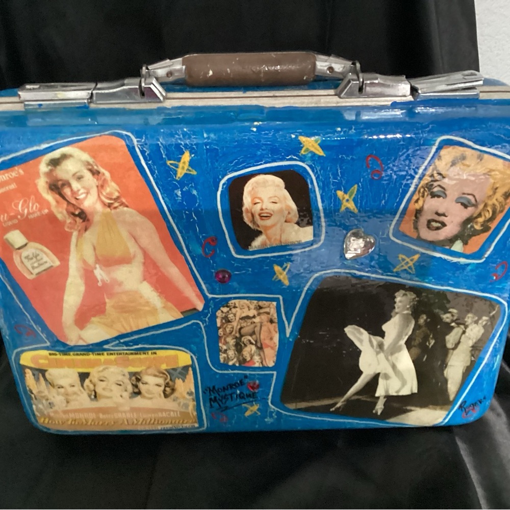 Marilyn Monroe handmade decor Decoupage briefcase.